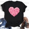 ZOGANKIN Women's T-shirt Short Sleeve T shirt Female Heart Gesture Print Black Shirts Girls Summer Fashion Clothes - Image 4