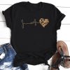 ZOGANKIN Women's T-shirt Short Sleeve T shirt Female Heart Gesture Print Black Shirts Girls Summer Fashion Clothes - Image 5