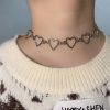 Mới Rỗng Hàn Quốc Ngọt Trái Tim Vòng Cổ Choker Tuyên Bố Bạn Gái Dễ Thương Bicolor Vòng Cổ Trang Sức Collier Femme 2022 - Image 2
