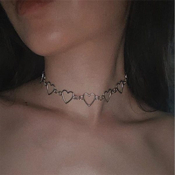 Mới Rỗng Hàn Quốc Ngọt Trái Tim Vòng Cổ Choker Tuyên Bố Bạn Gái Dễ Thương Bicolor Vòng Cổ Trang Sức Collier Femme 2022