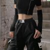 HOUZHOU Goth Black T-shirts Techwear Cyber Y2k Crop Top Kpop Harajuku Hippie Women Tee Gothic Dark E-girl Streetwear Tshirt Alt - Image 7