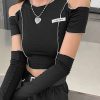 HOUZHOU Goth Black T-shirts Techwear Cyber Y2k Crop Top Kpop Harajuku Hippie Women Tee Gothic Dark E-girl Streetwear Tshirt Alt - Image 5